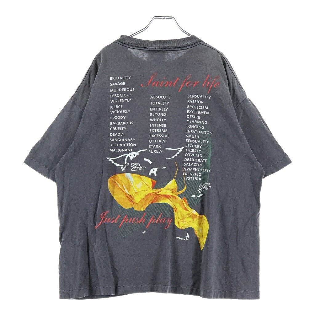 SAINT MICHAEL(セントマイケル) × Aerosmith AS_SS T-SHIRT エアロスミス 半袖Tシャツ ブラック SM-MK8-0000-C25
