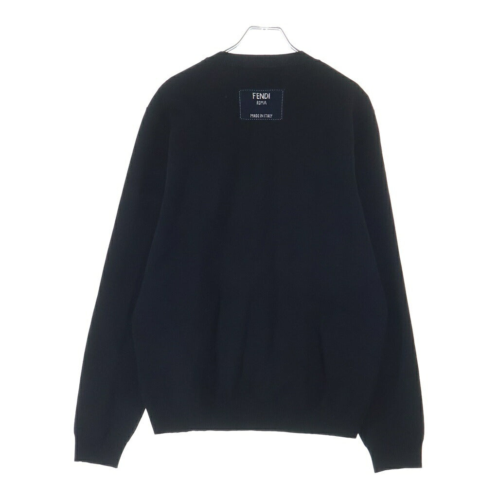 FENDI(フェンディ) ロゴ クルーネックニットセーター FZX030 AIB7 ブラック