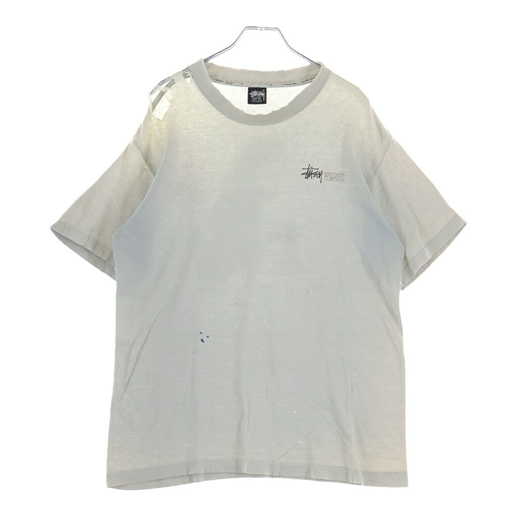 STUSSY(ステューシー) 90S OLD Big&Meaty ビッグアンドミーティー ティーレックスプリント 半袖Tシャツ 黒タグ グレー