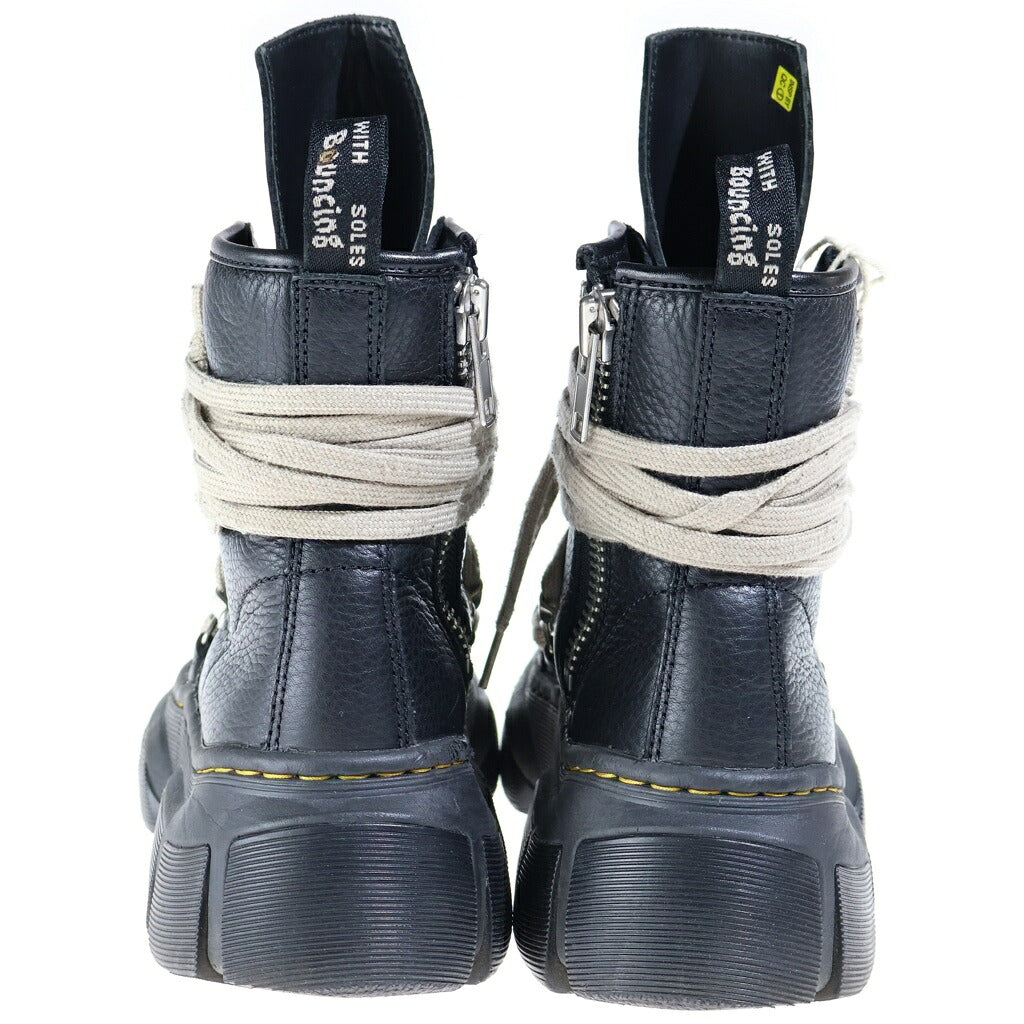 Rick Owens(リックオウエンス) ×Dr.Martens 1460 DMXL Megalace R0 メガレース サイドジップ ハイカット レザーブーツ AF500 ブラック