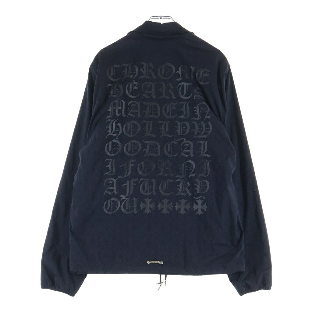 CHROME HEARTS(クロムハーツ) RIGGINS FBRC レタリングプリント クロスボールボタン ナイロンコーチジャケット ブラック
