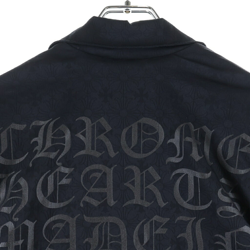 CHROME HEARTS(クロムハーツ) RIGGINS FBRC レタリングプリント クロスボールボタン ナイロンコーチジャケット ブラック