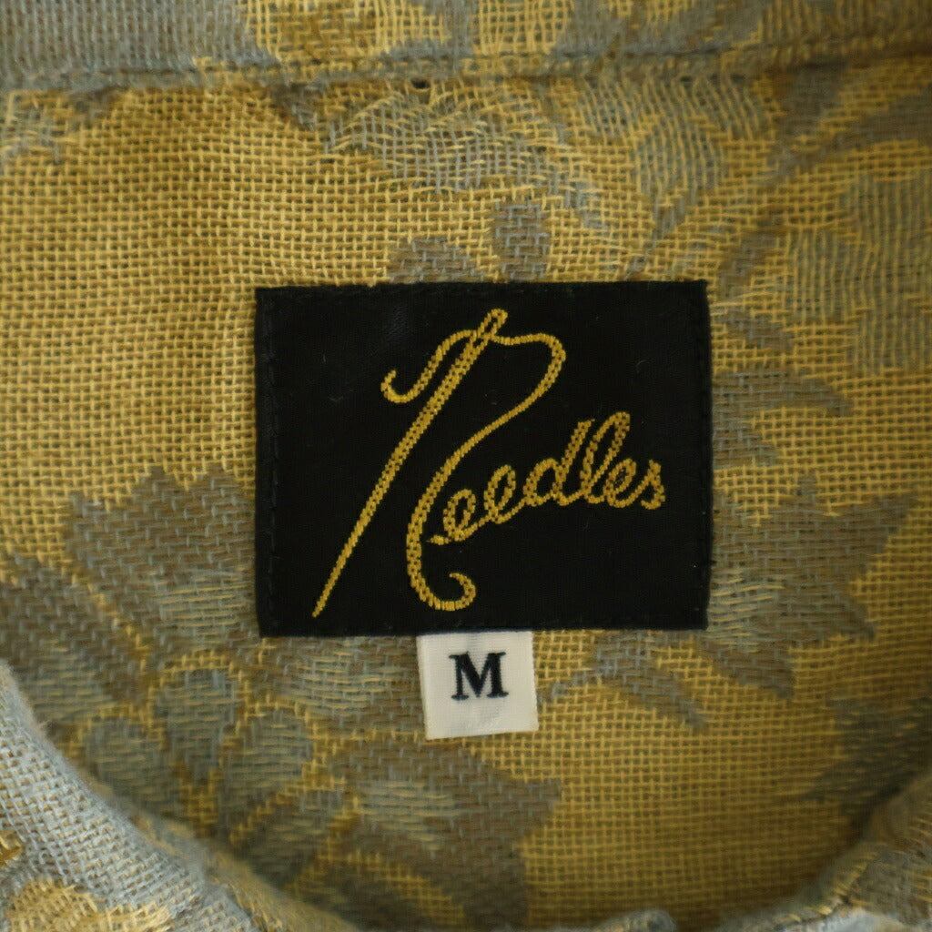 Needles(ニードルス) Cabana Shirt カバナシャツ 総柄 半袖シャツ OT191 ブルー/イエロー
