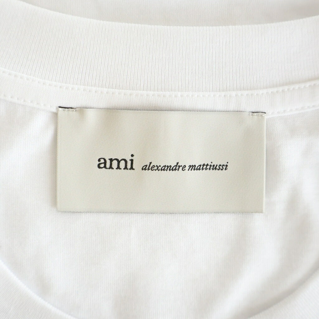 ami paris(アミパリス) フロントロゴ刺繍 半袖Tシャツカットソー HTS411.JE0270 ホワイト