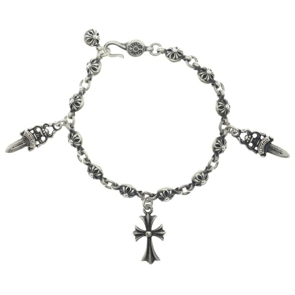 CHROME HEARTS(クロムハーツ) NO1 BALL #1クロスボール #5ダガー タイニーCHクロス モチーフ ブレスレット シルバー