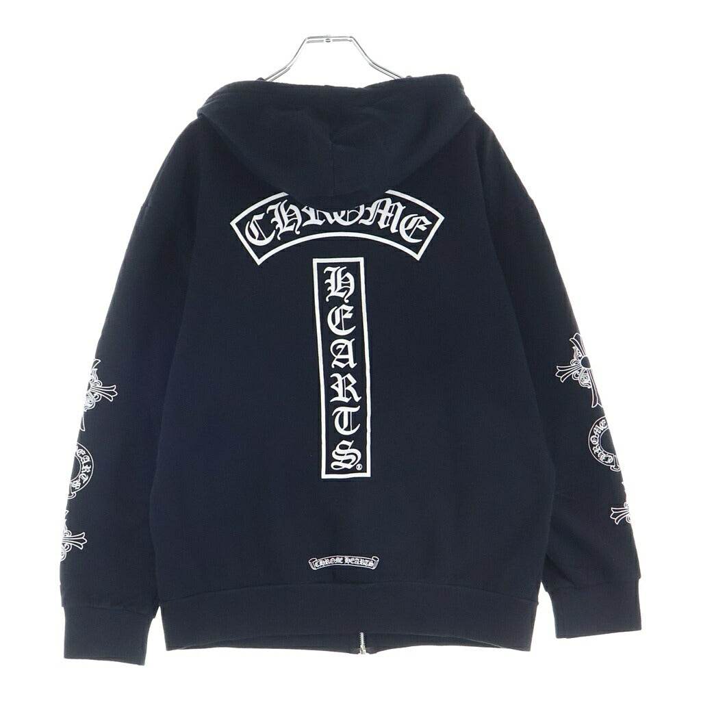 CHROME HEARTS(クロムハーツ) T Bar SWTSHRT HD ZIP Tバー マルチロゴ ジップアップパーカー ブラック