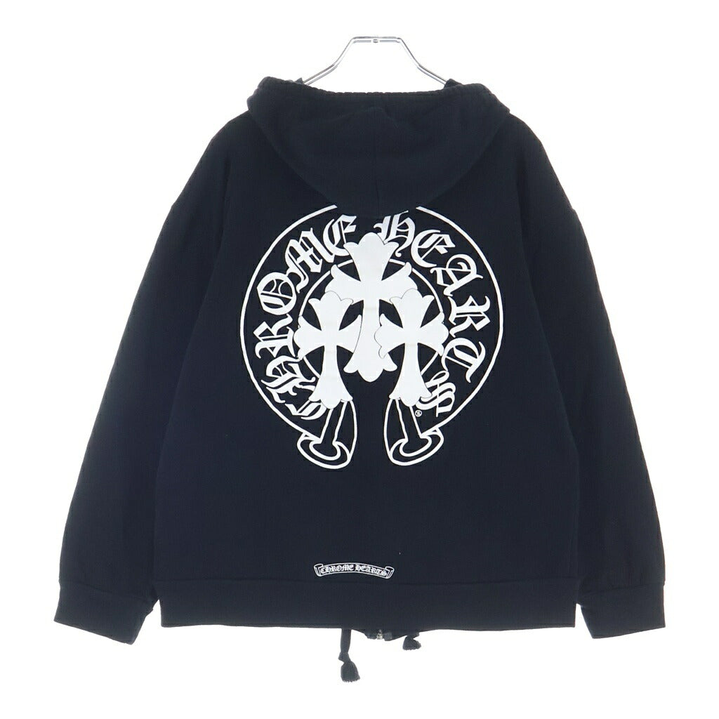 CHROME HEARTS(クロムハーツ) TRIPLE CROSS SWTSHRT HD ZIP バックトリプルクロスプリント ジップアップパーカー ブラック