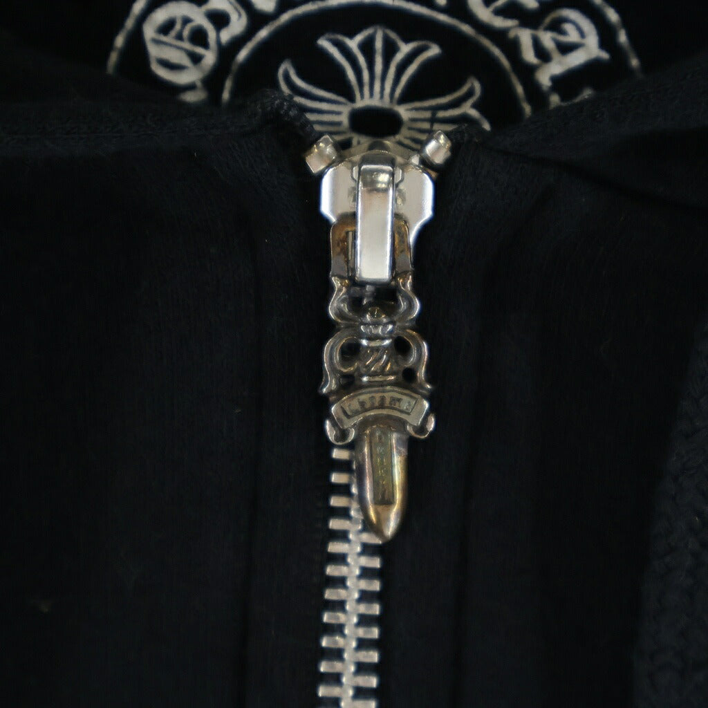 CHROME HEARTS(クロムハーツ) TRIPLE CROSS SWTSHRT HD ZIP バックトリプルクロスプリント ジップアップパーカー ブラック