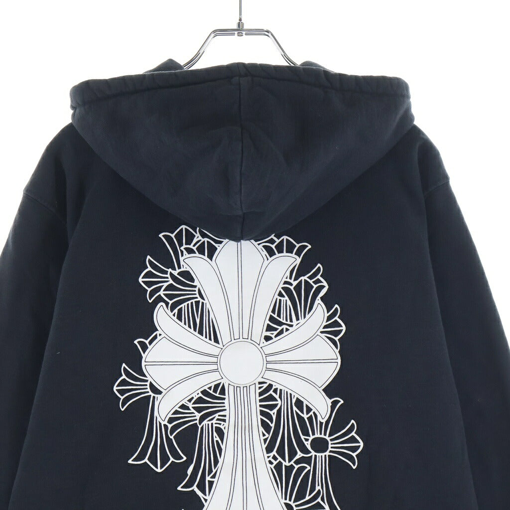 CHROME HEARTS(クロムハーツ) Cemetery Cross SWTSHRT HD ZIP セメタリークロスプリント 裏地サーマル ジップアップパーカー ブラック