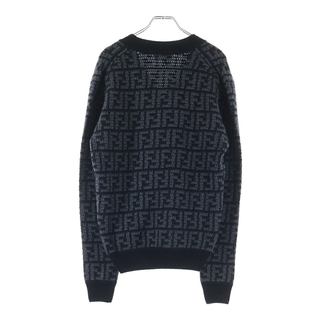 FENDI(フェンディ) CROCHET FF CARDIGAN クロシェ カシミヤ カーディガン ブラック FZC433 APPA