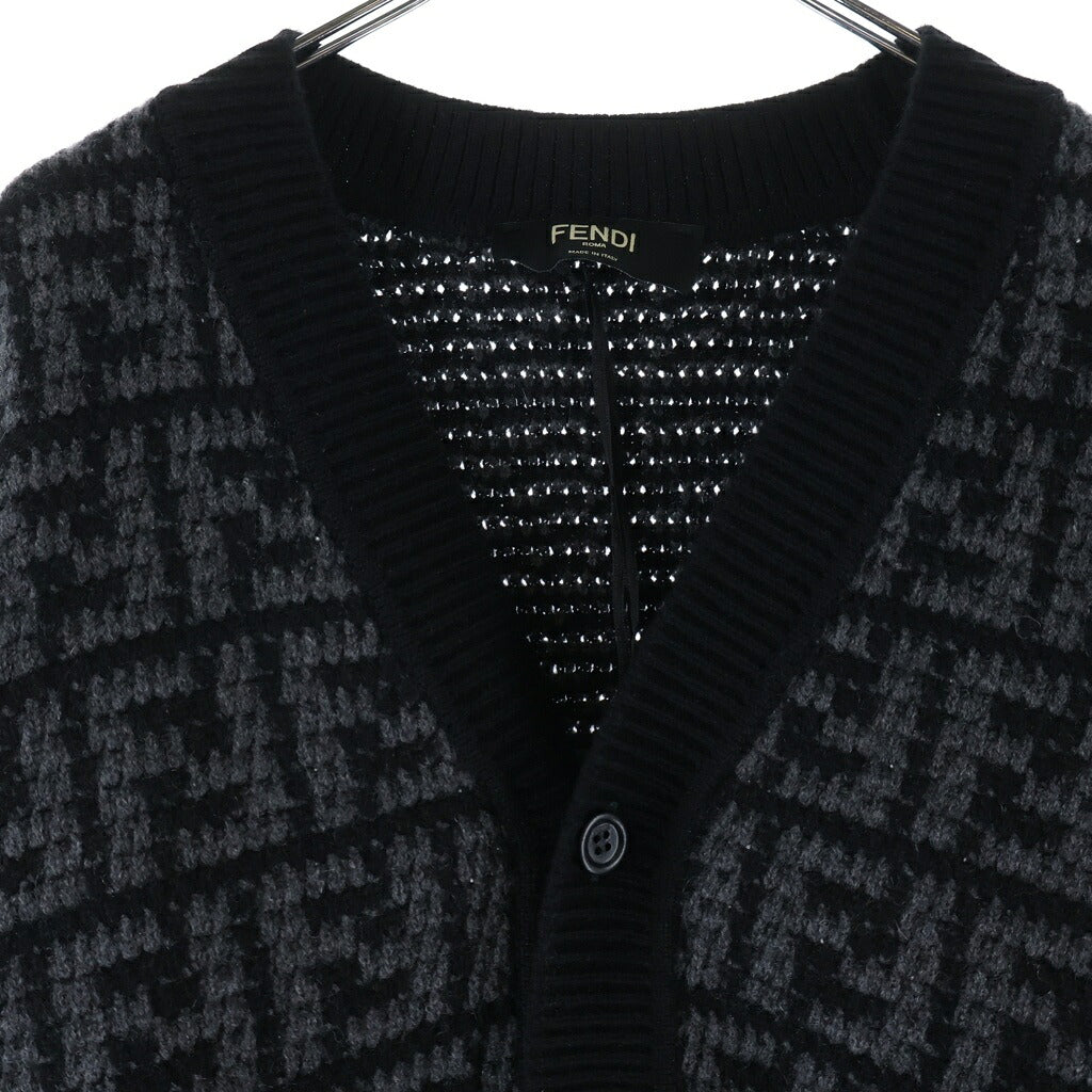 FENDI(フェンディ) CROCHET FF CARDIGAN クロシェ カシミヤ カーディガン ブラック FZC433 APPA