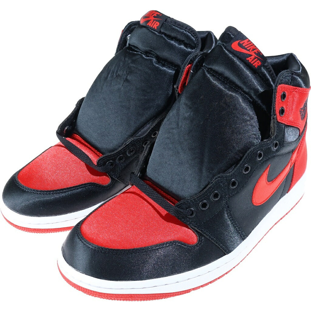 NIKE(ナイキ) Women's Air Jordan 1 Retro High Satin Bred エアジョーダン1 レトロ ハイ OG ハイカットスニーカー レッド/ブラック FD4810-061