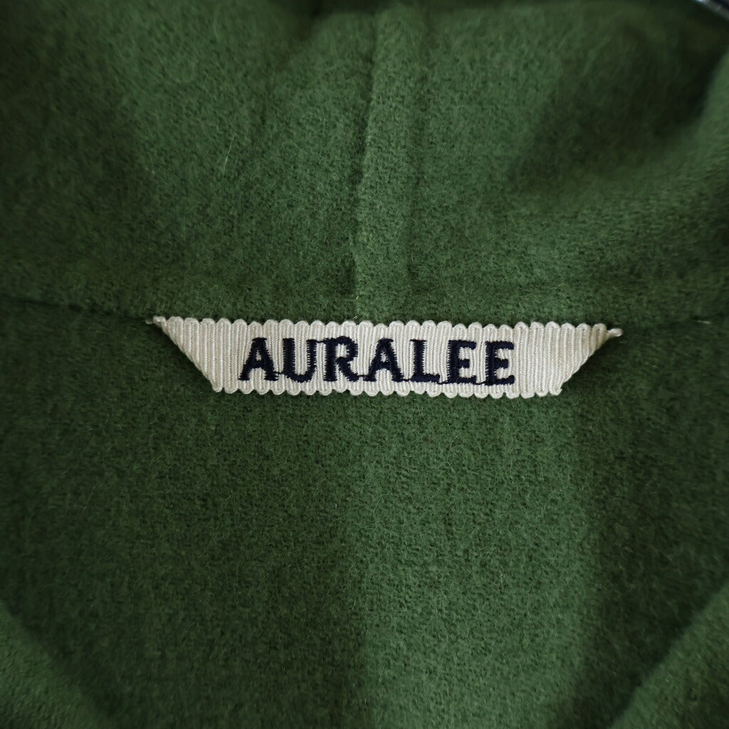 AURALEE(オーラリー) 22AW VELOUR BRUSHED WOOL MELTON HAND SEWN HOODED COAT ベロアブラッシュドウールメルトンハンドソーンフーデッドコート グリーン A22ACO1 WV