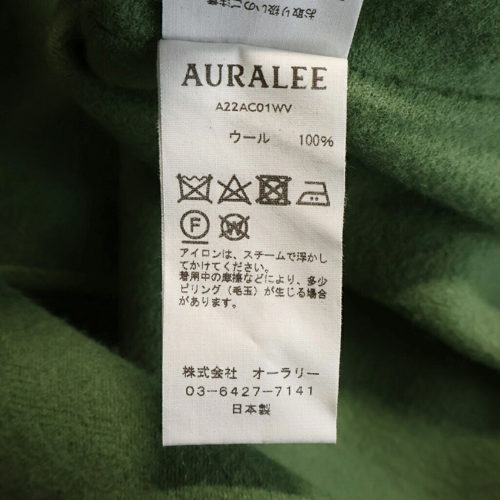 AURALEE(オーラリー) 22AW VELOUR BRUSHED WOOL MELTON HAND SEWN HOODED COAT ベロアブラッシュドウールメルトンハンドソーンフーデッドコート グリーン A22ACO1 WV