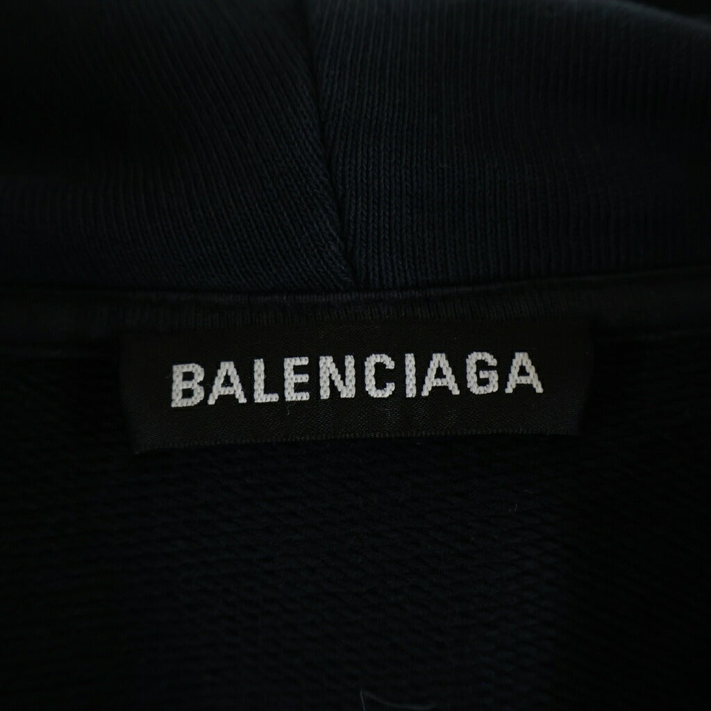 BALENCIAGA(バレンシアガ) Rainbow BB Logo Hoodie レインボーBBロゴフーディー パーカー ブラック 570811 TEV50