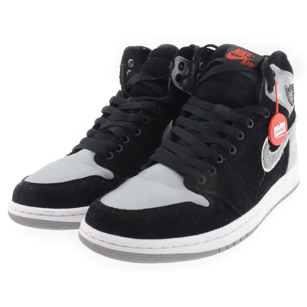 NIKE(ナイキ) ×アレイリ メイ エアジョーダン1 シャドウグレー ハイカットスニーカー ブラック/グレー US8/26cm AJ5991-062