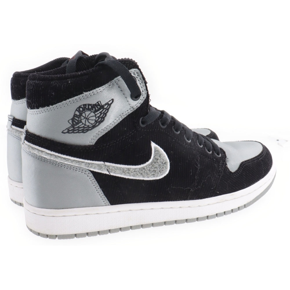NIKE(ナイキ) ×アレイリ メイ エアジョーダン1 シャドウグレー ハイカットスニーカー ブラック/グレー US8/26cm AJ5991-062