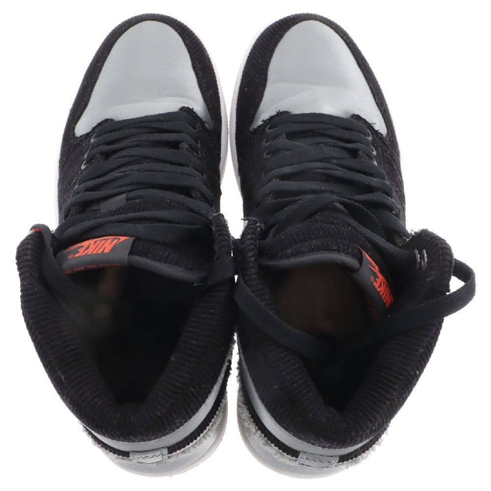 NIKE(ナイキ) ×アレイリ メイ エアジョーダン1 シャドウグレー ハイカットスニーカー ブラック/グレー US8/26cm AJ5991-062