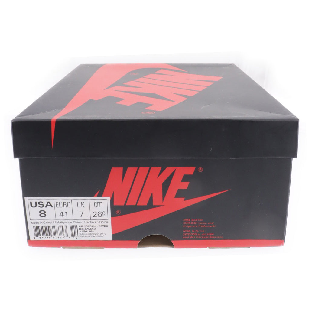 NIKE(ナイキ) ×アレイリ メイ エアジョーダン1 シャドウグレー ハイカットスニーカー ブラック/グレー US8/26cm AJ5991-062