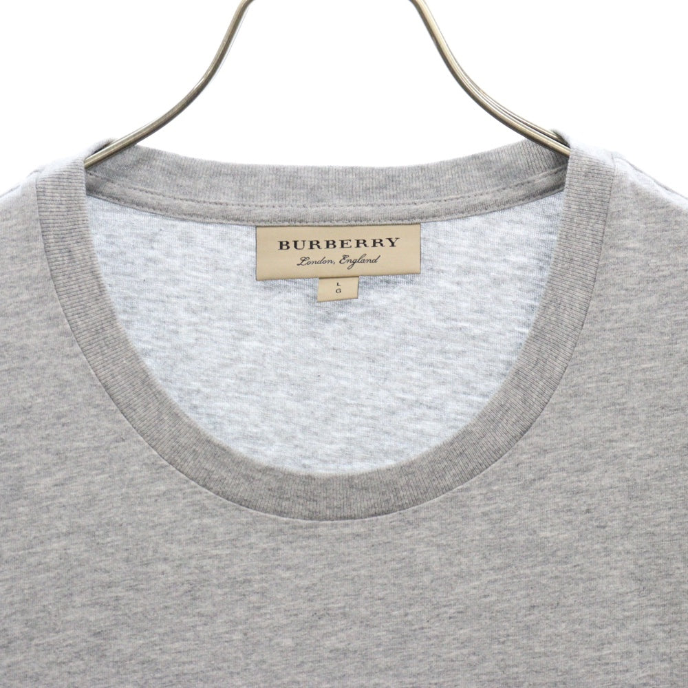 BURBERRY(バーバリー) Emblem Long Sleeve T-Shirt 8004255 エンブレムロゴ刺繍長袖Tシャツ グレー