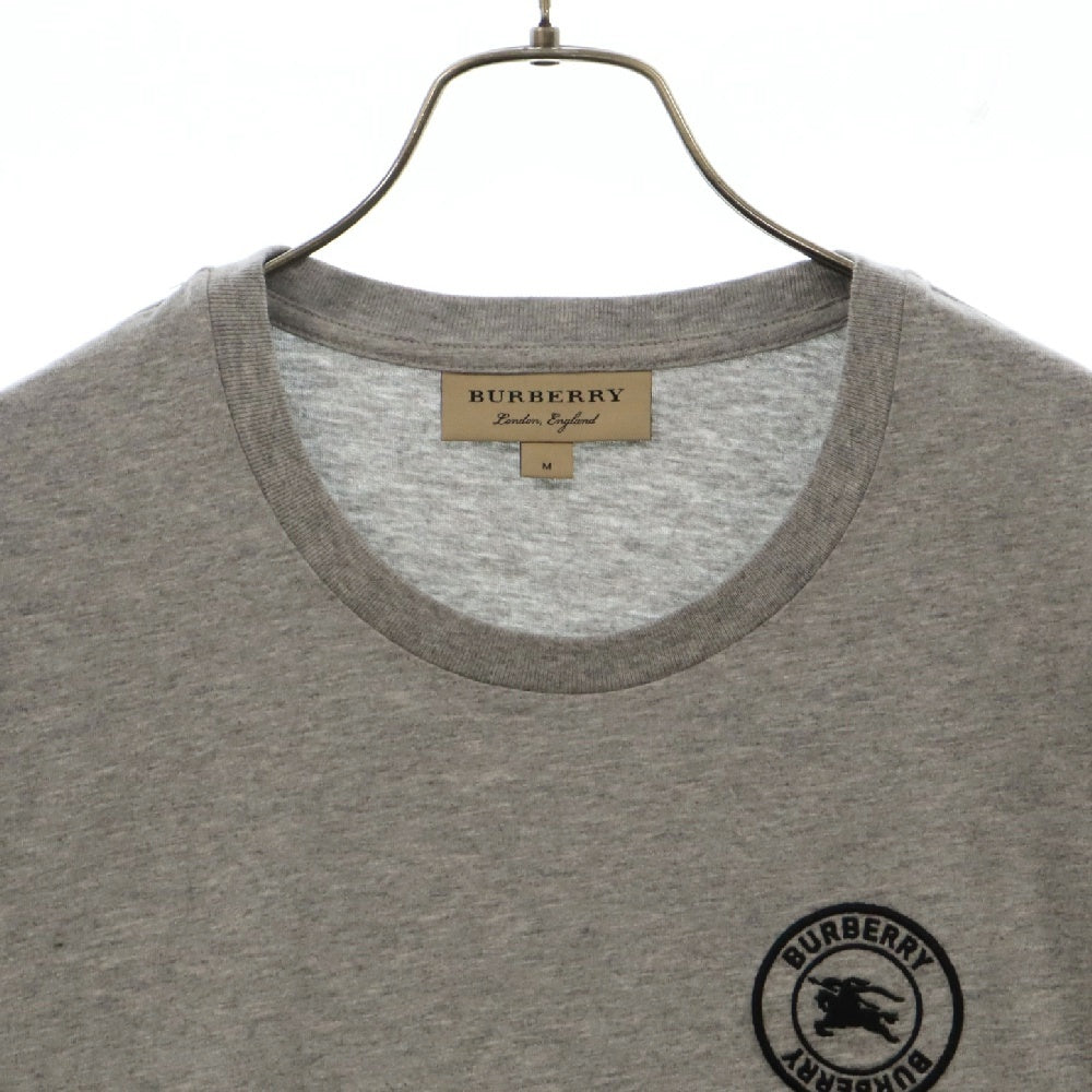 BURBERRY(バーバリー) Emblem Long Sleeve T-Shirt 8004255 エンブレムロゴ刺繍長袖Tシャツ グレー