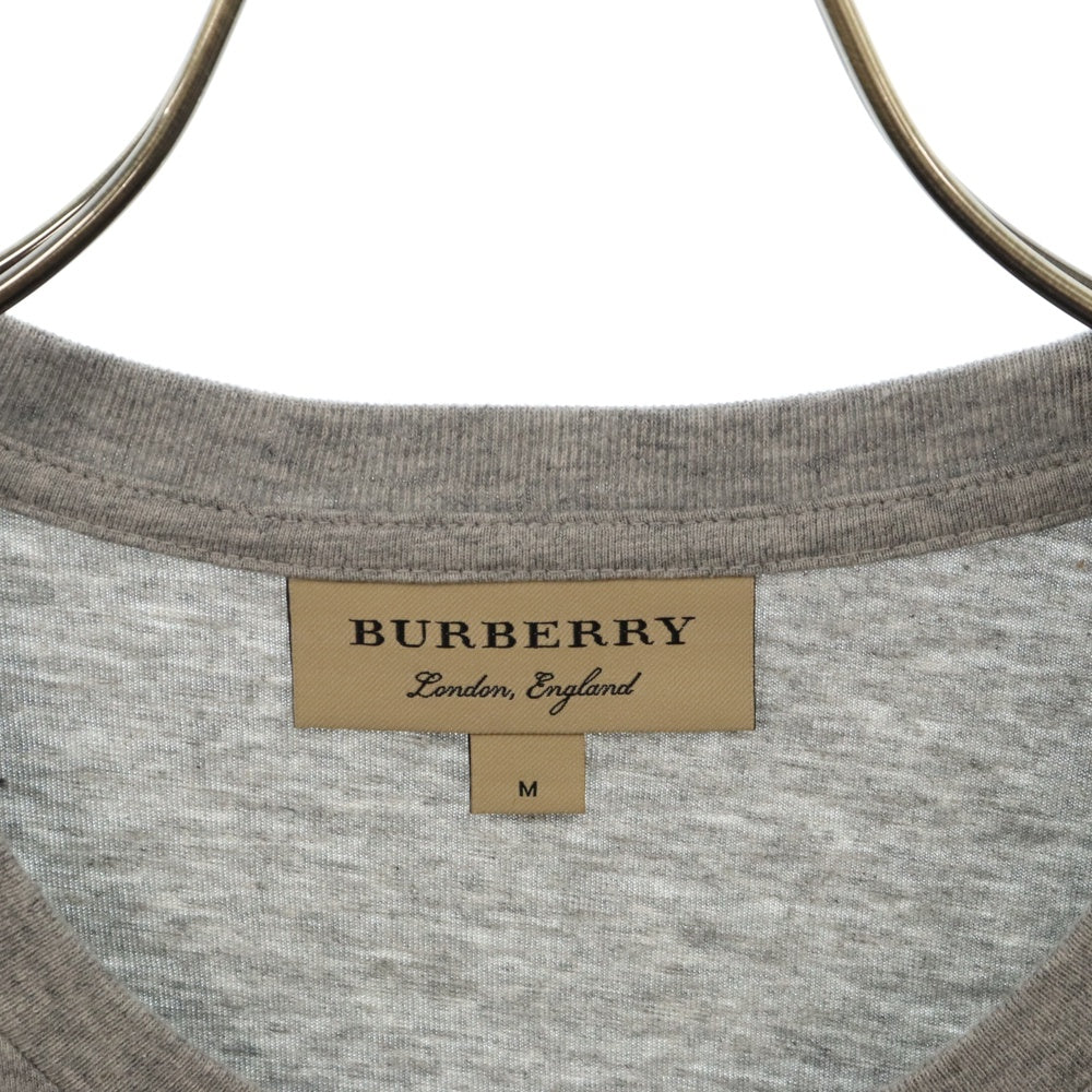 BURBERRY(バーバリー) Emblem Long Sleeve T-Shirt 8004255 エンブレムロゴ刺繍長袖Tシャツ グレー