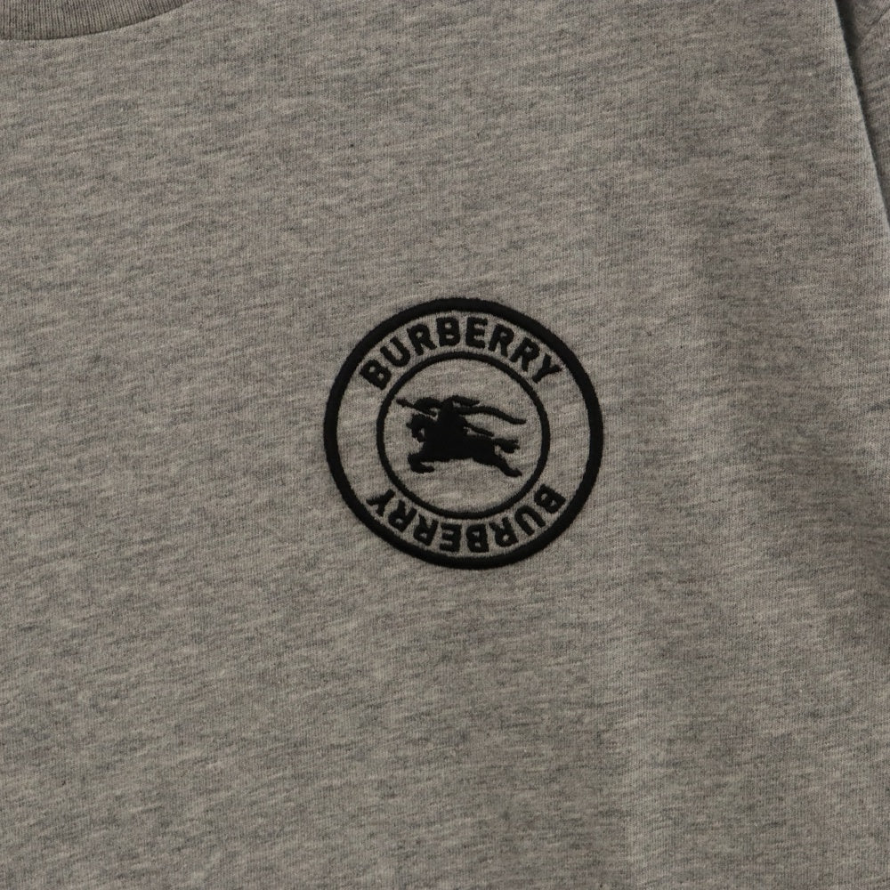 BURBERRY(バーバリー) Emblem Long Sleeve T-Shirt 8004255 エンブレムロゴ刺繍長袖Tシャツ グレー