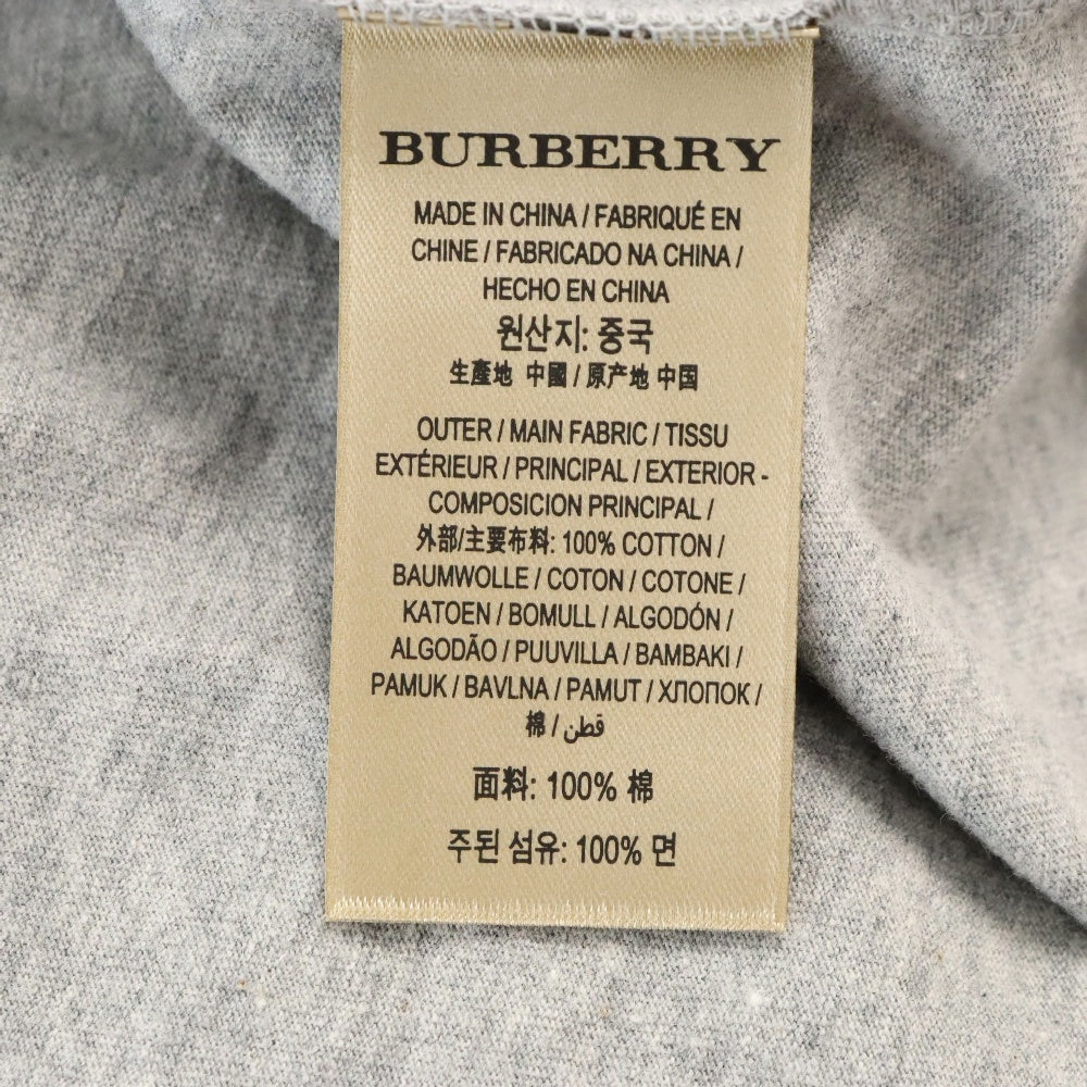 BURBERRY(バーバリー) Emblem Long Sleeve T-Shirt 8004255 エンブレムロゴ刺繍長袖Tシャツ グレー