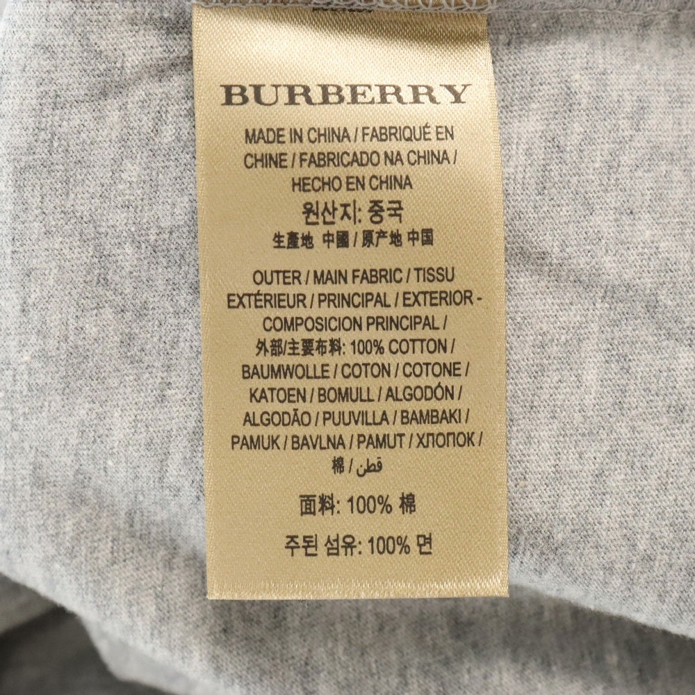 BURBERRY(バーバリー) Emblem Long Sleeve T-Shirt 8004255 エンブレムロゴ刺繍長袖Tシャツ グレー