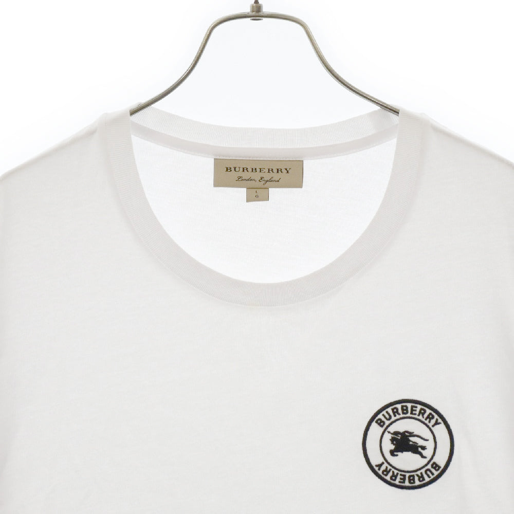 BURBERRY(バーバリー) Emblem Long Sleeve T-Shirt 8004256 エンブレムロゴ刺繍長袖Tシャツ ホワイト