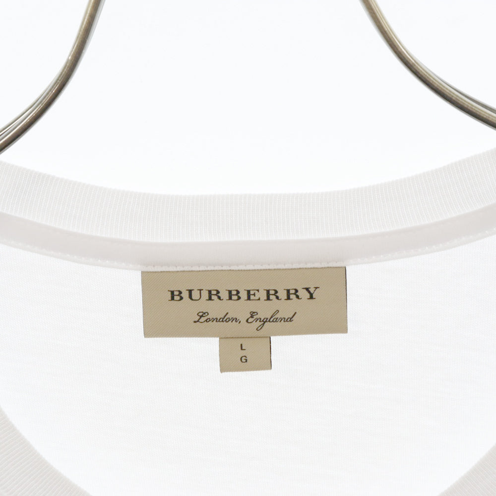 BURBERRY(バーバリー) Emblem Long Sleeve T-Shirt 8004256 エンブレムロゴ刺繍長袖Tシャツ ホワイト