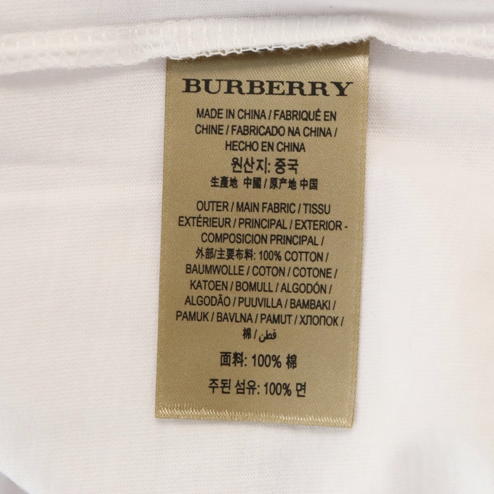 BURBERRY(バーバリー) Emblem Long Sleeve T-Shirt 8004256 エンブレムロゴ刺繍長袖Tシャツ ホワイト