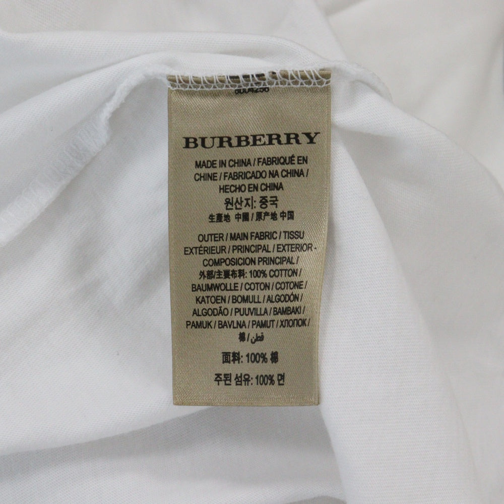 BURBERRY(バーバリー) Emblem Long Sleeve T-Shirt 8004256 エンブレムロゴ刺繍長袖Tシャツ ホワイト
