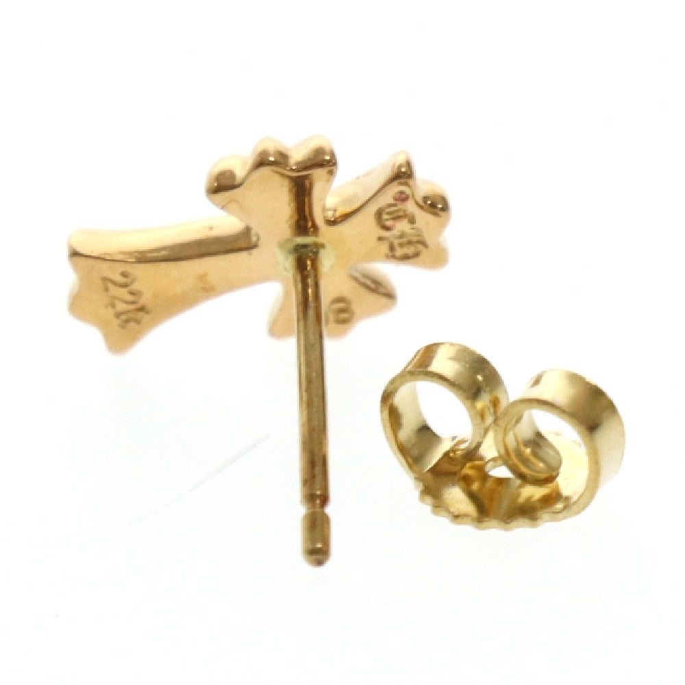 CHROME HEARTS(クロムハーツ) 22K CH CRS 2 FAT P DIA CHクロスファットスタッドピアス PAVEダイヤ ゴールド