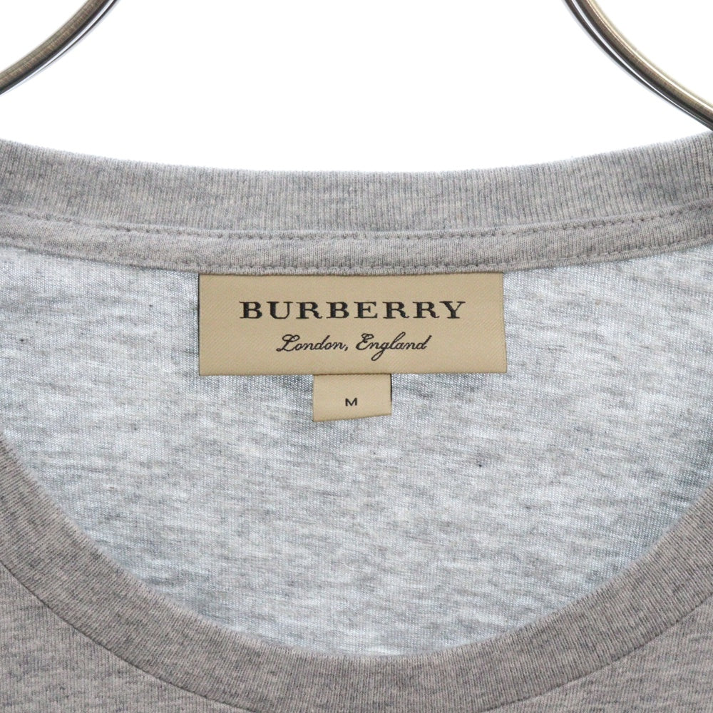 BURBERRY(バーバリー) Emblem Long Sleeve T-Shirt 8004255 エンブレムロゴ刺繍長袖Tシャツ ロンT グレー