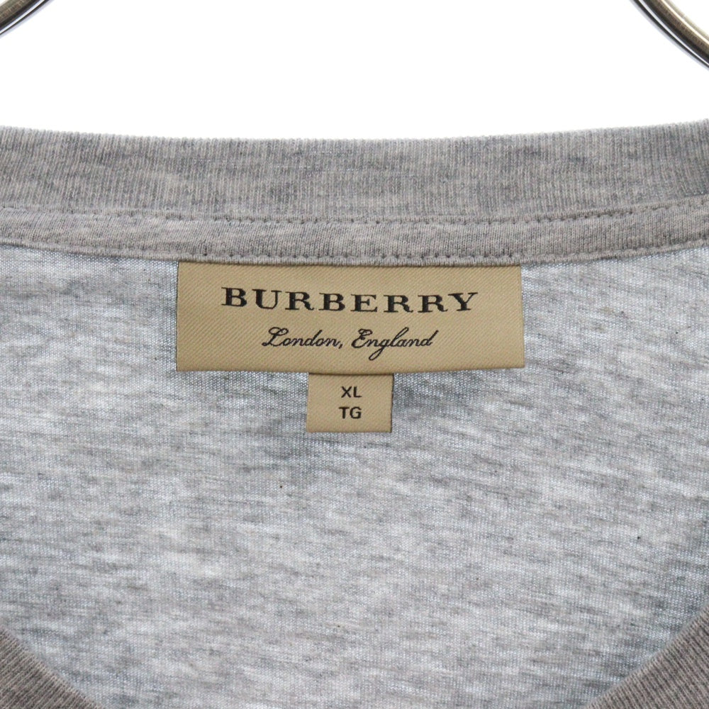 BURBERRY(バーバリー) Emblem Long Sleeve T-Shirt 8004255 エンブレムロゴ刺繍長袖Tシャツ ロンT グレー