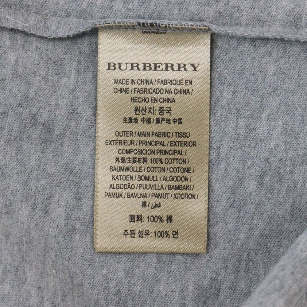 BURBERRY(バーバリー) Emblem Long Sleeve T-Shirt 8004255 エンブレムロゴ刺繍長袖Tシャツ ロンT グレー
