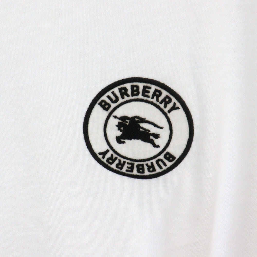 BURBERRY(バーバリー) Emblem Long Sleeve T-Shirt 8004256 エンブレムロゴ刺繍長袖Tシャツ ロンT ホワイト