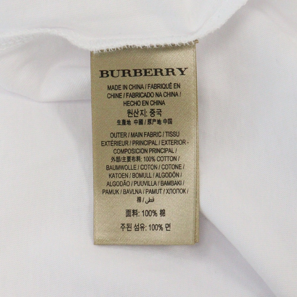 BURBERRY(バーバリー) Emblem Long Sleeve T-Shirt 8004256 エンブレムロゴ刺繍長袖Tシャツ ロンT ホワイト
