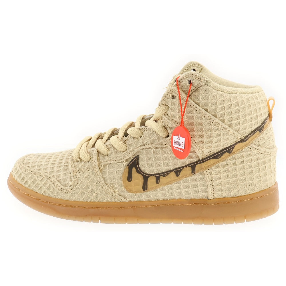 NIKE SB(ナイキエスビー) 【観賞用 2015年製】DUNK HIGH PREMIUM SB WAFFLES 313171-722 SBダンク ワッフル ハイカットスニーカー US8.5/26.5cm ベージュ
