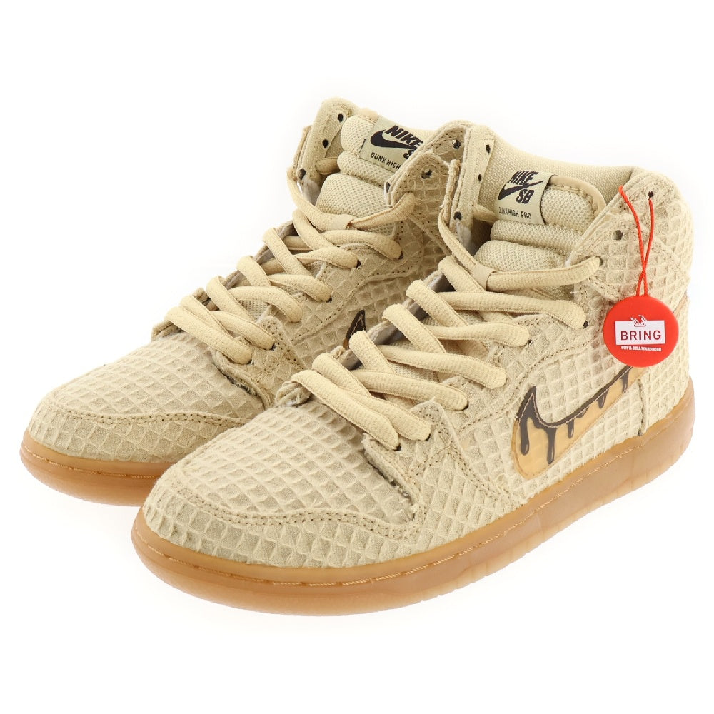 NIKE SB(ナイキエスビー) 【観賞用 2015年製】DUNK HIGH PREMIUM SB WAFFLES 313171-722 SBダンク ワッフル ハイカットスニーカー US8.5/26.5cm ベージュ