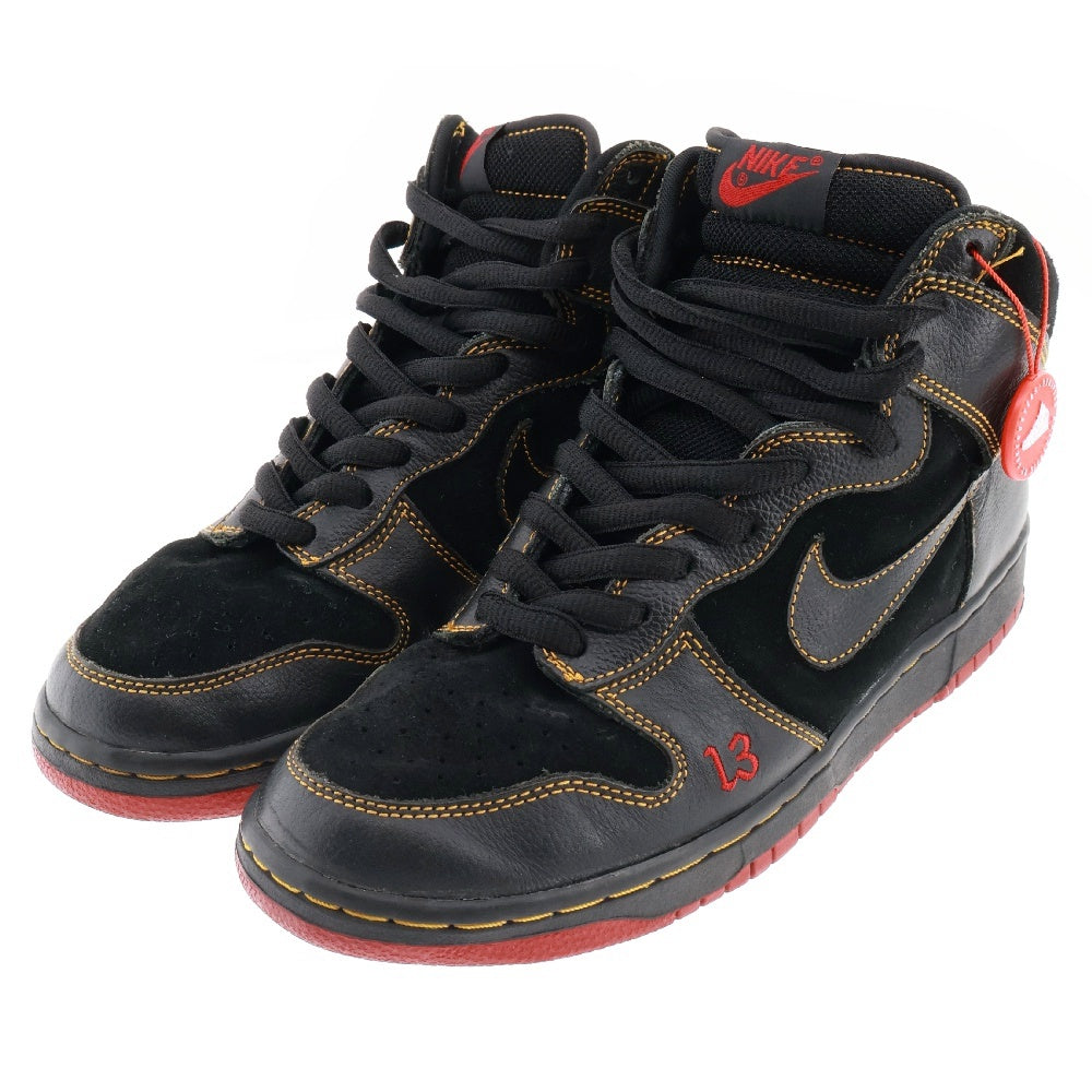 NIKE SB(ナイキエスビー) 【観賞用 2004年製】DUNK HIGH PRO SB UNLUCKY 13 305050-001 ダンク アンラッキー ハイカットスニーカー US9/27cm ブラック