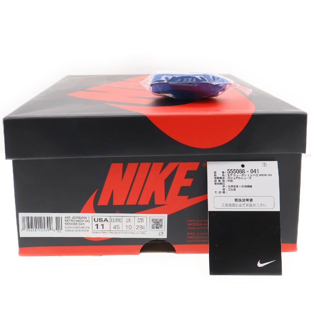 NIKE(ナイキ) AIR JORDAN1 RETRO HIGH OG ROYAL TOE 555088-041 エアジョーダン1 ロイヤルトゥ ハイカットスニーカー ホワイト/ブルー US11/29cm