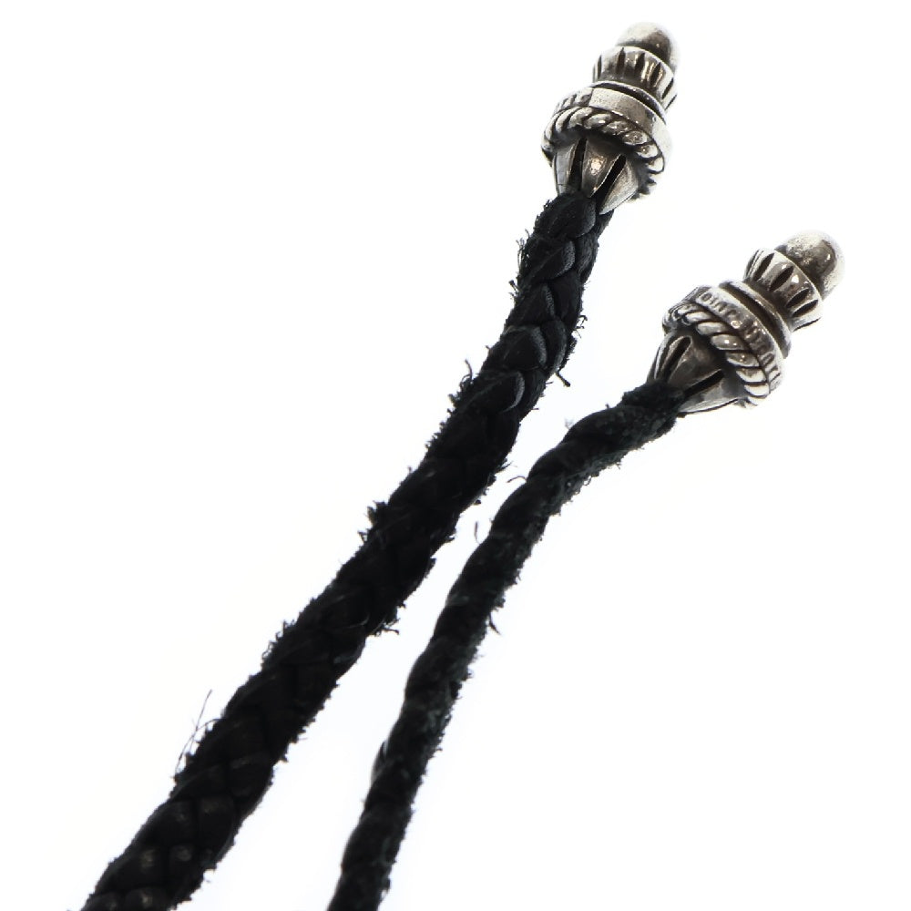CHROME HEARTS(クロムハーツ) CH CRS SML BC/スモールCHクロス レザーブレイド Wボロチップ シルバーネックレス シルバー/ブラック