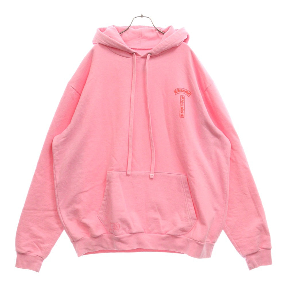 CHROME HEARTS(クロムハーツ) SWTSHRT PLVR オンライン限定 バックアーチロゴ プリント プルオーバーパーカー スウェット ピンク