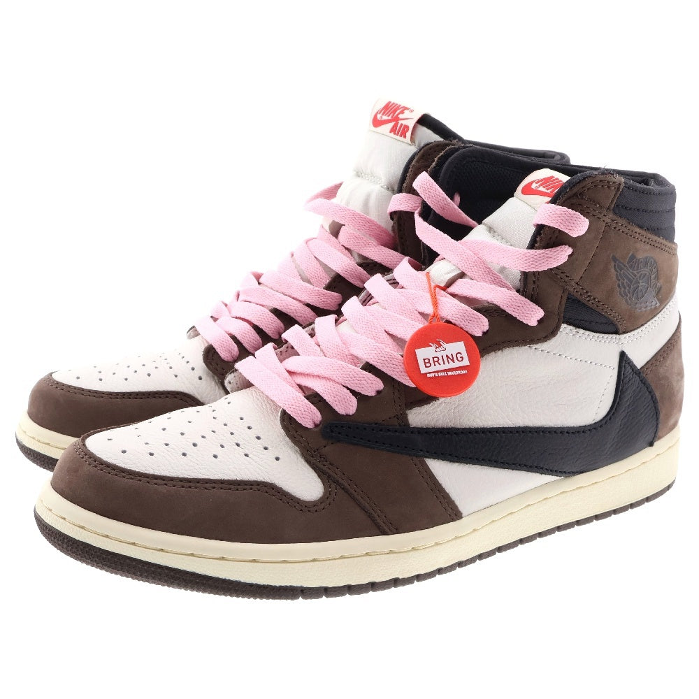 NIKE(ナイキ) ×TRAVIS SCOTT AIR JORDAN 1 RETRO HIGH OG TS SP トラヴィススコット エアジョーダン1 レトロ ハイカット スニーカー ブラウン US10/ 28cm CD4487-100