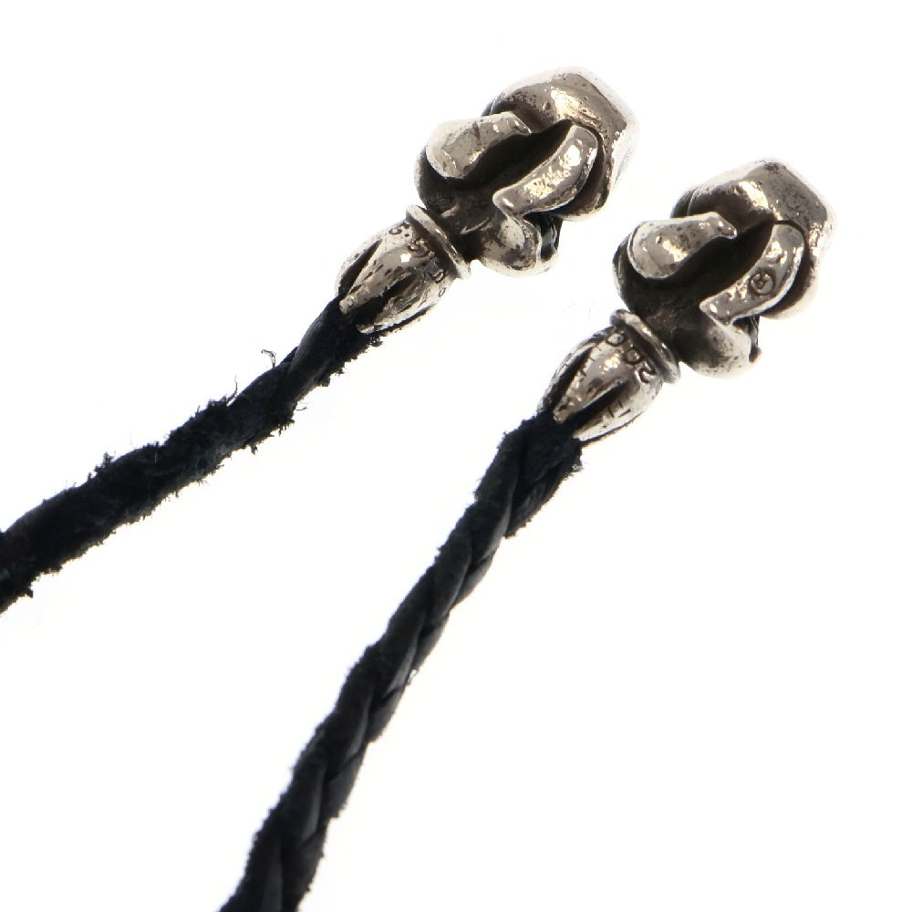 CHROME HEARTS(クロムハーツ) LEATHER BRAID リップアンドタンレザーブレード ネックレス ブラック/シルバー