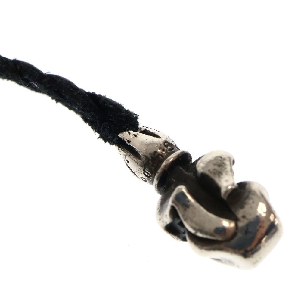 CHROME HEARTS(クロムハーツ) LEATHER BRAID リップアンドタンレザーブレード ネックレス ブラック/シルバー