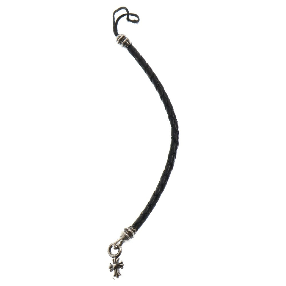 CHROME HEARTS(クロムハーツ) 携帯ストラップ CHプラススタックチャーム レザー携帯ストラップ シルバー/ブラック