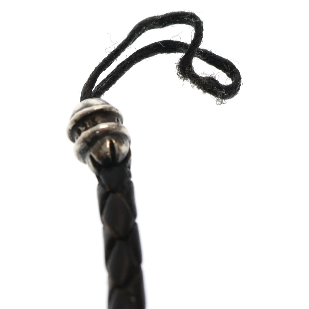 CHROME HEARTS(クロムハーツ) 携帯ストラップ CHプラススタックチャーム レザー携帯ストラップ シルバー/ブラック